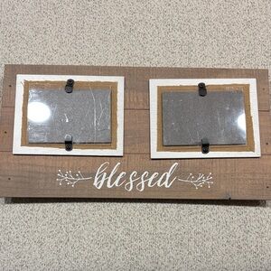 Rustic Brown and White 'Blessed' Photo Frame